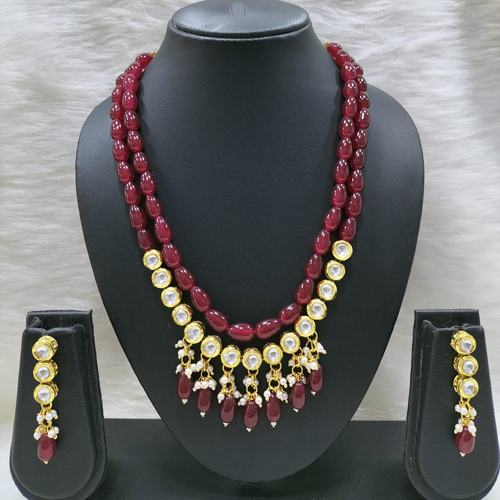 FS Collection Gold Plated Beads Necklace Set