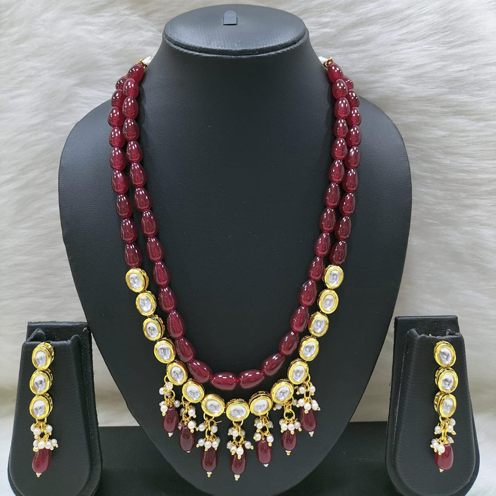 FS Collection Gold Plated Beads Necklace Set