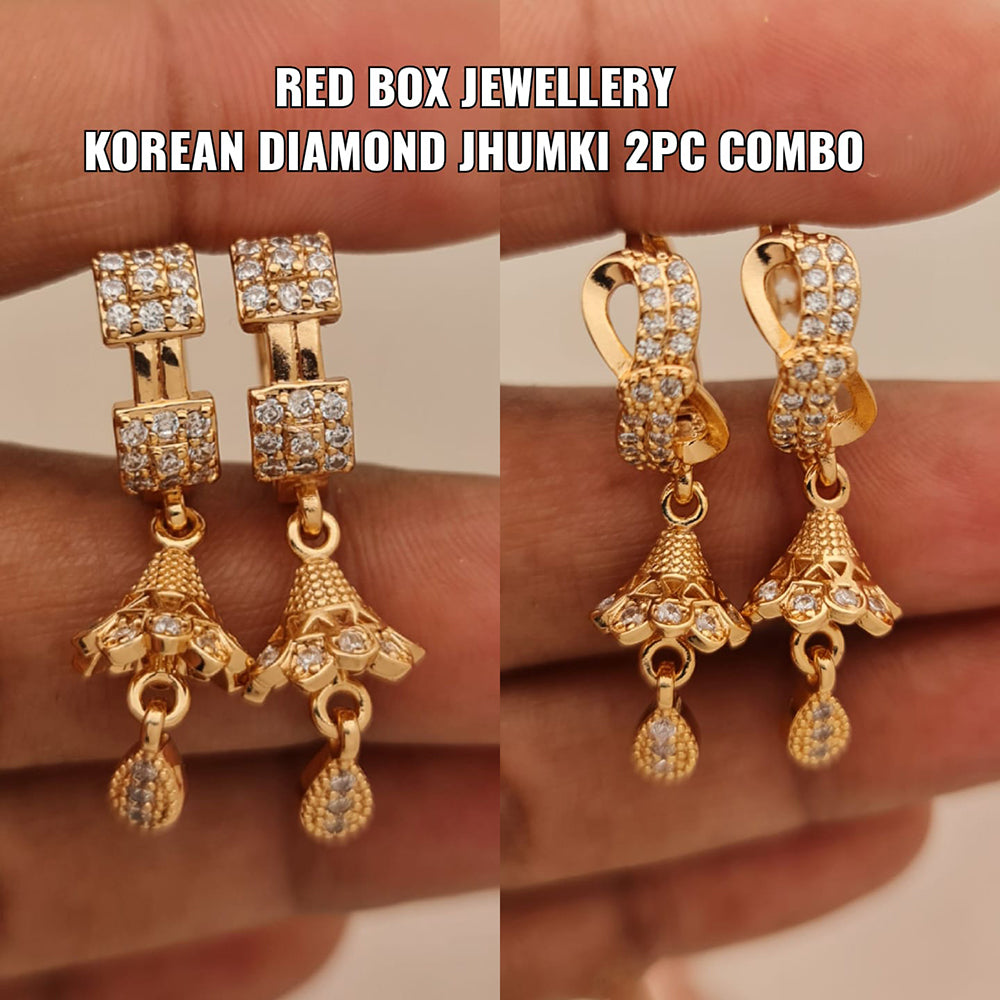 FS Collection Gold Plated AD Stone Earrings Combo
