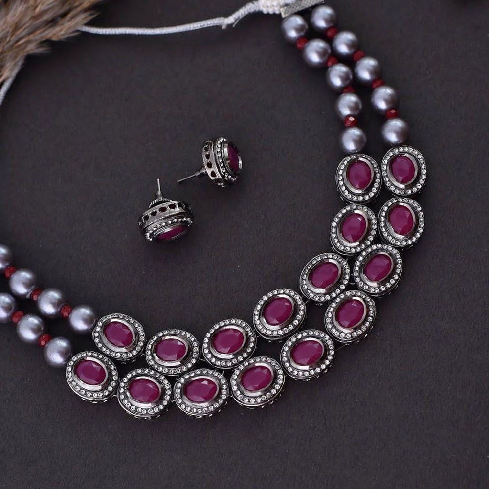 FS Collection Silver Plated Necklace Set