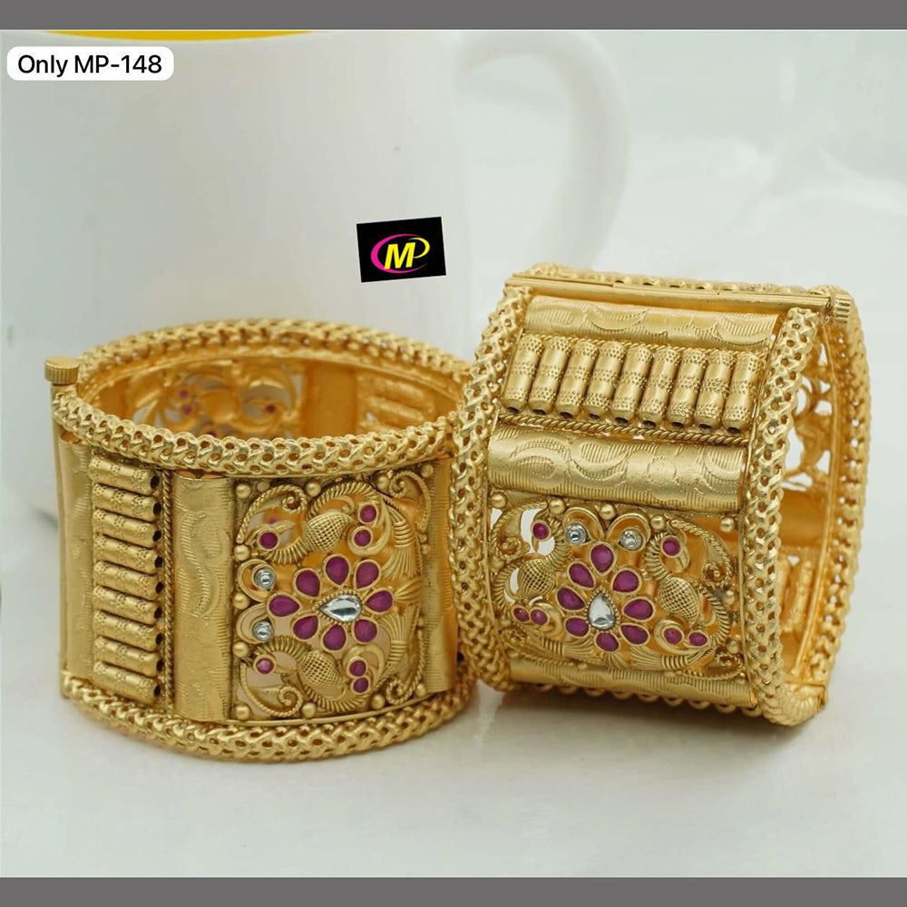 FS Collection Gold Plated Openable Bangles Set