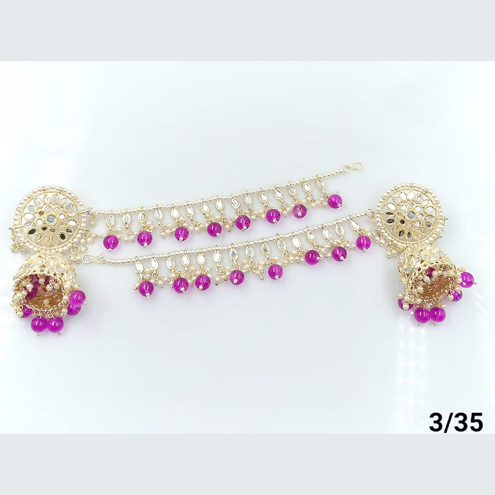 FS Collection Gold Plated Kanchain Jhumki Earrings