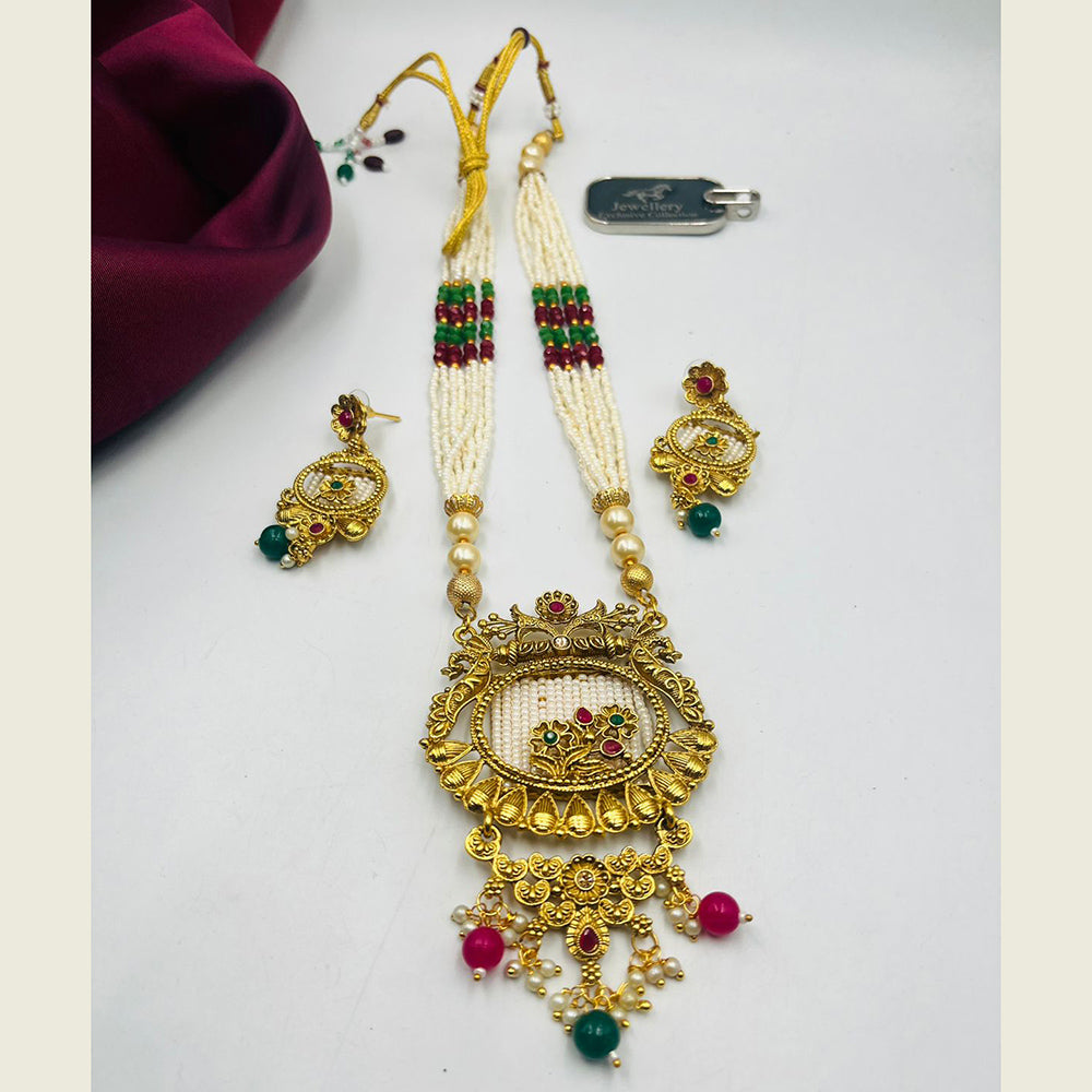 FS Collection Gold Plated Long Necklace Set