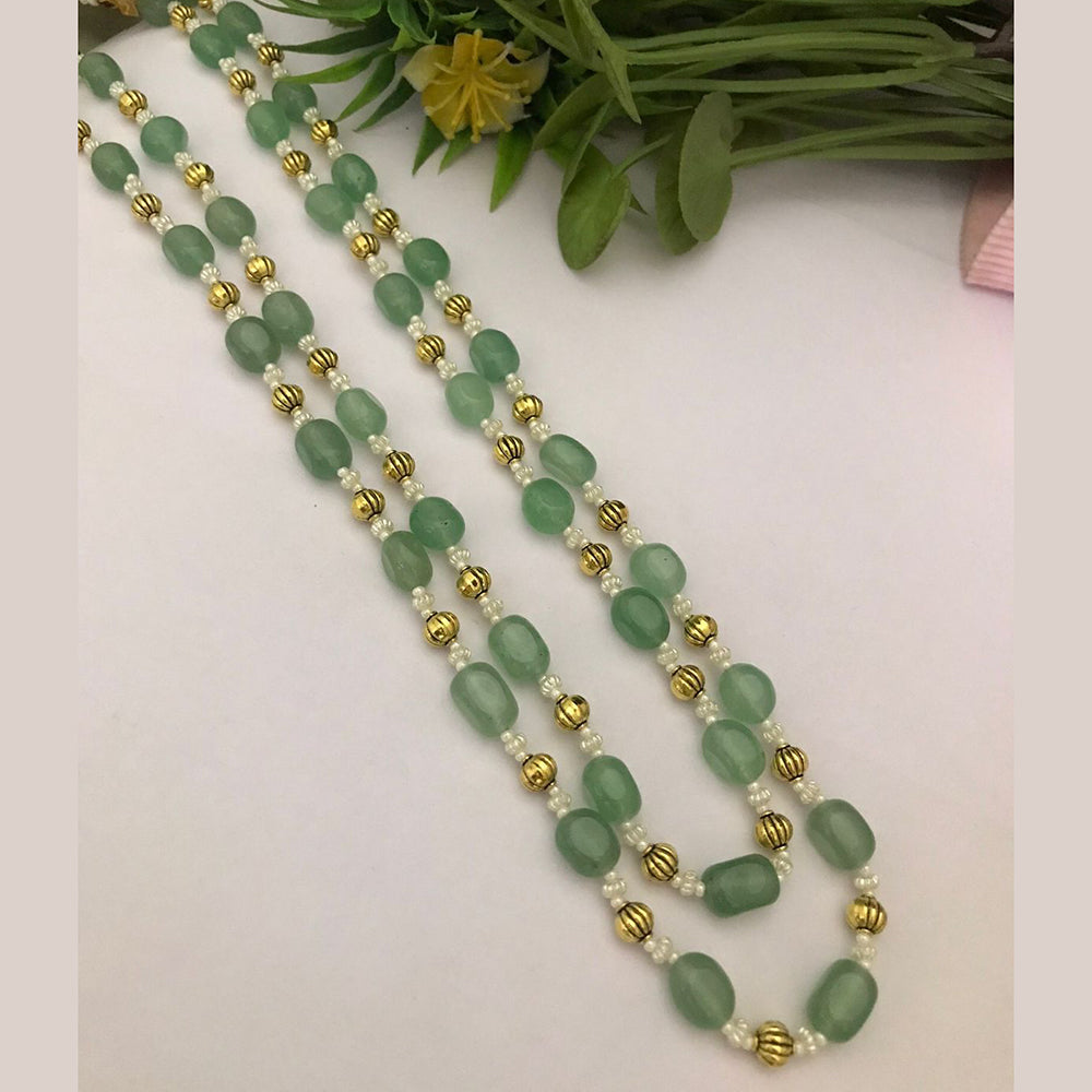 FS Collection Gold Plated Beads Long Necklace