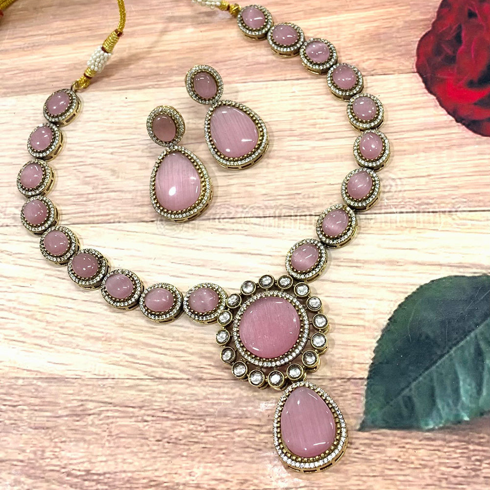 FS Collection Gold Plated Monalisa Necklace Set