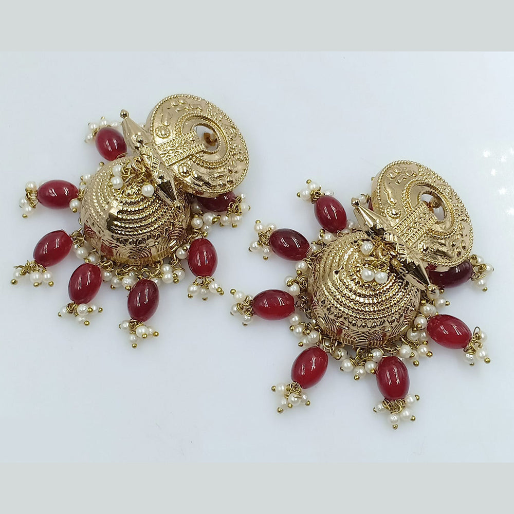 FS Collection Gold Plated Jhumki Earrings