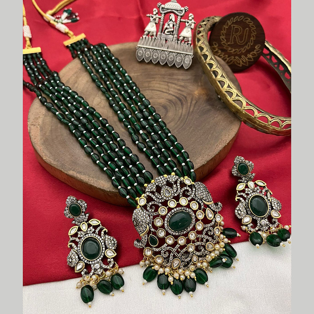 Fs Collection 2 Tone AD And Beads Necklace Set