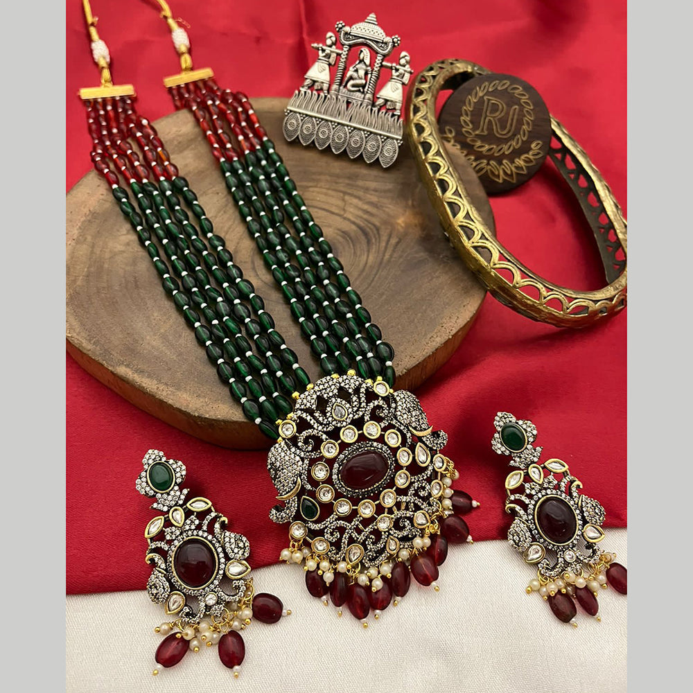 Fs Collection 2 Tone AD And Beads Necklace Set