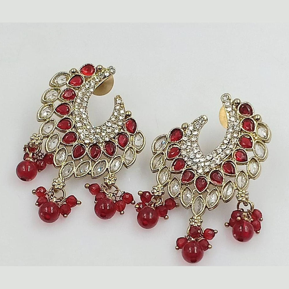 FS Collection Gold Plated Crystal Stone Dangler Earrings