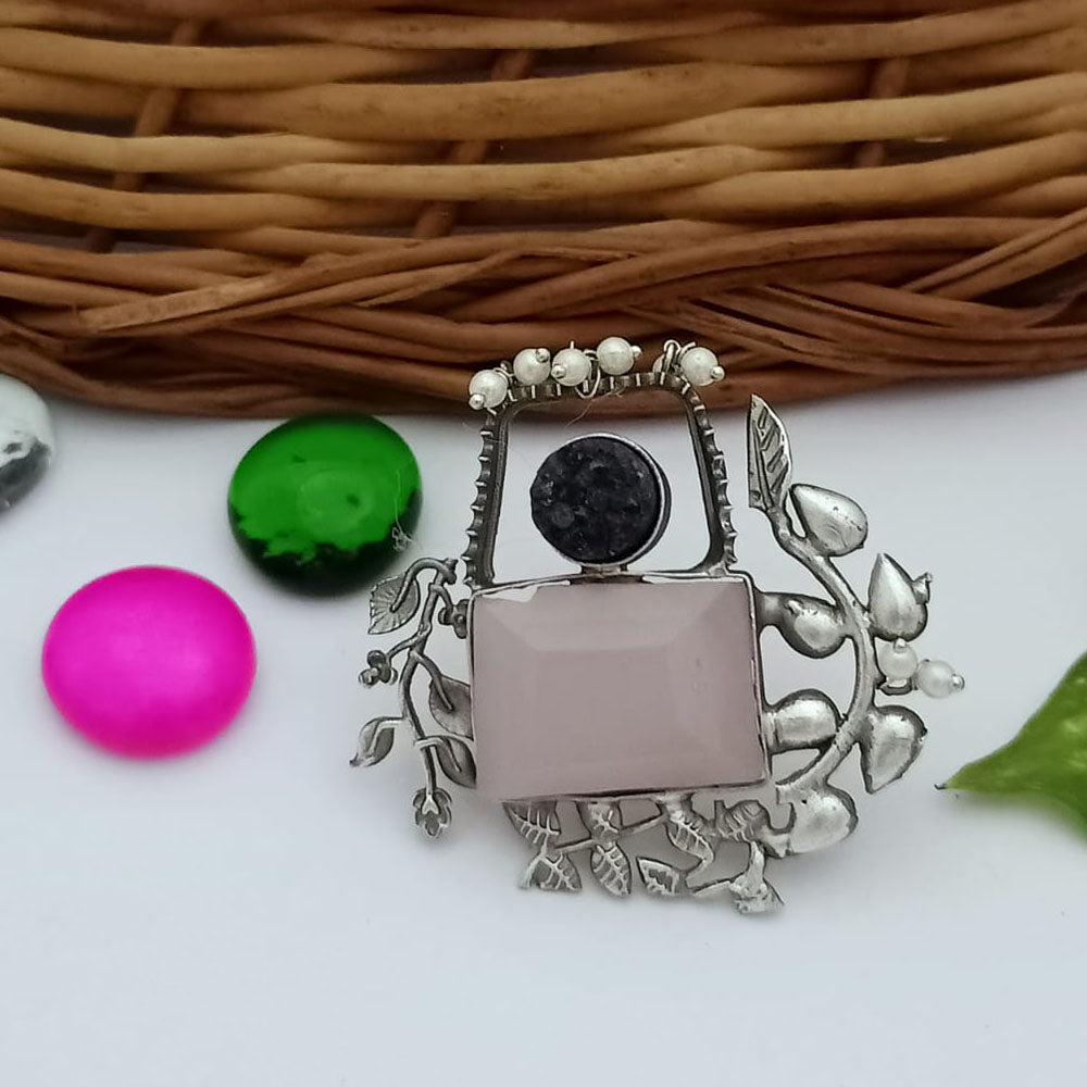 FS Collection Oxidised Plated Adjustable Ring