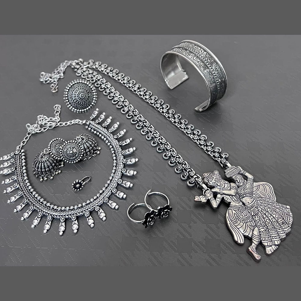 FS Collection Oxidised Plated Jewellery Combo