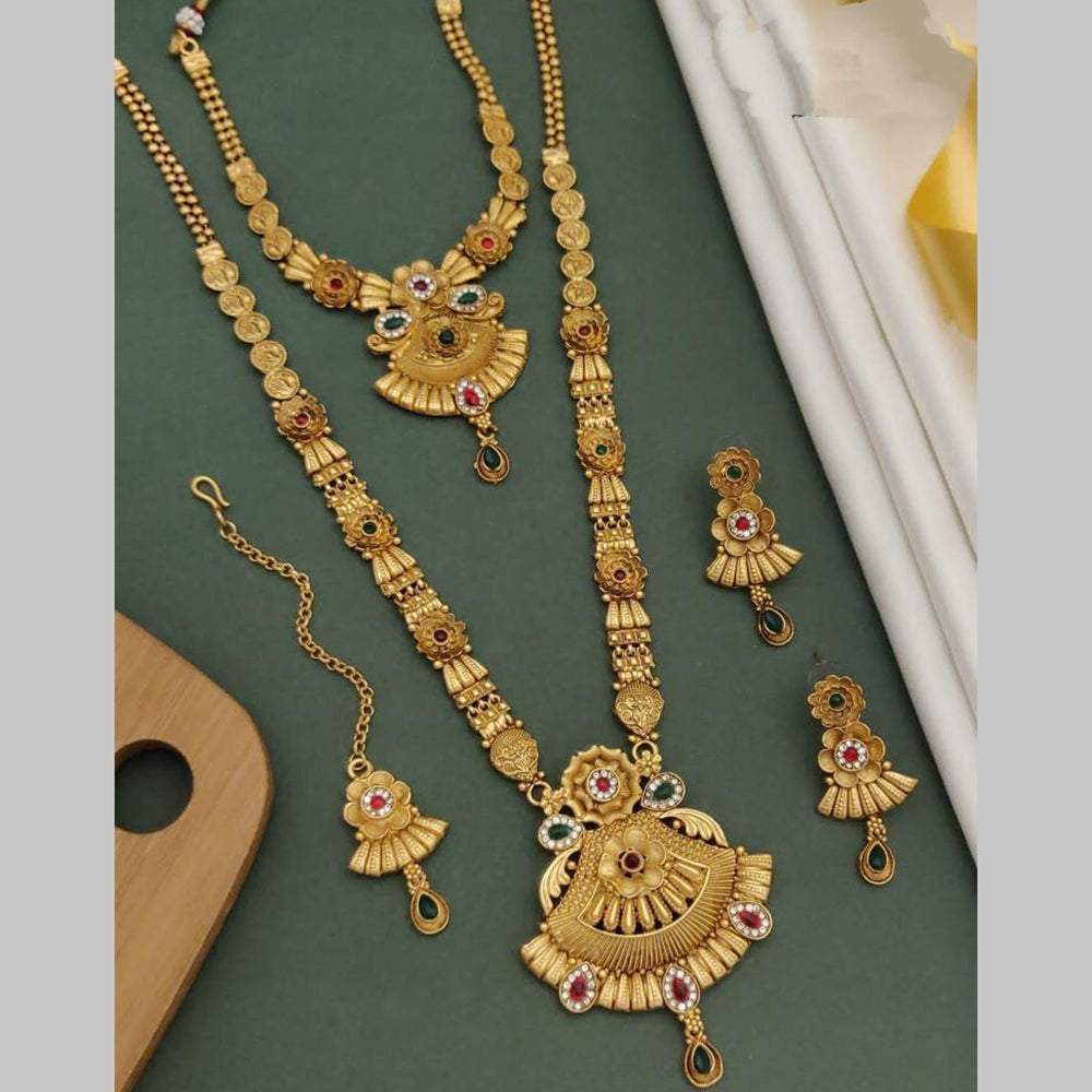 FS Collection Gold Plated Pota Stone Necklace Combo