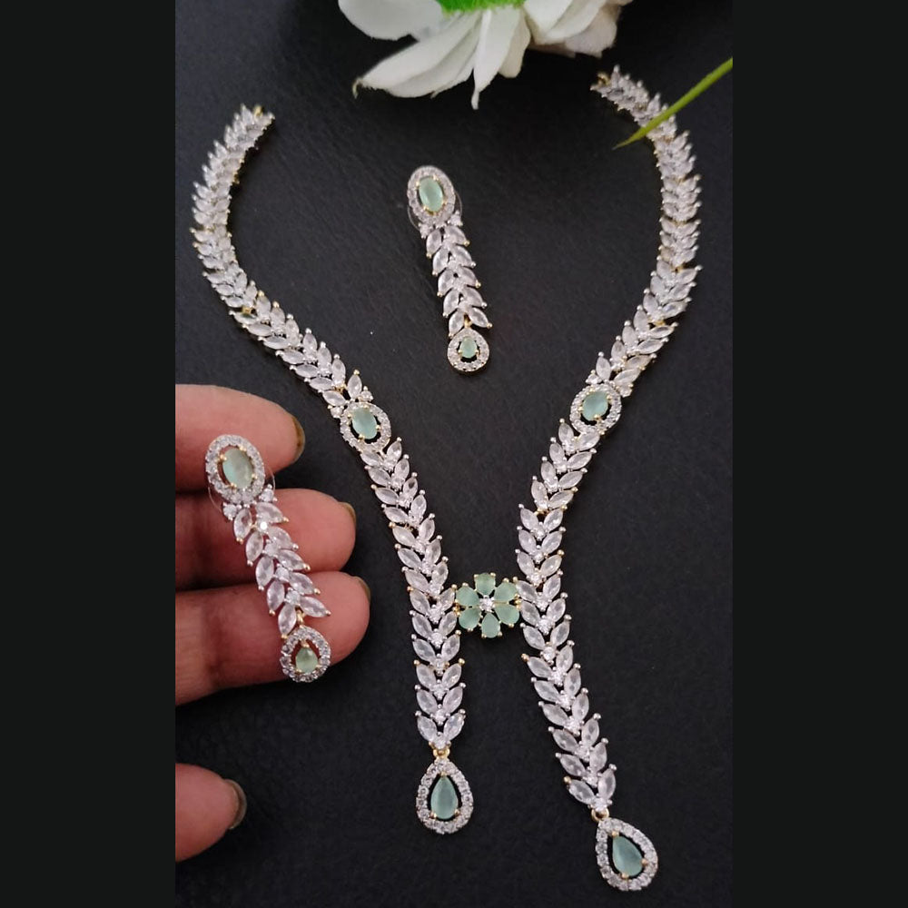 FS Collection Gold Plated AD Necklace Set