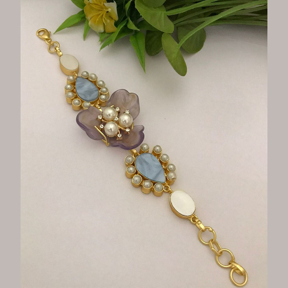 FS Collection Gold Plated Pearl Bracelet
