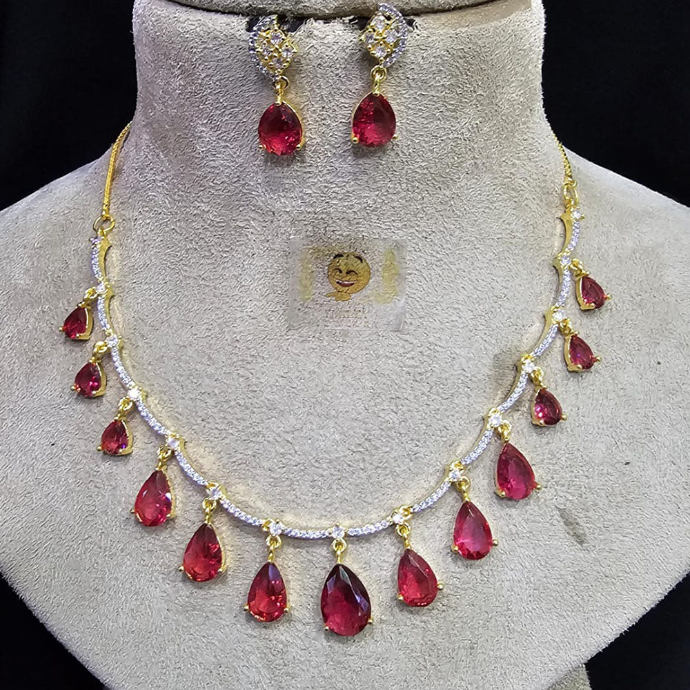 FS Collection Gold Plated Austrian Stone Necklace Set