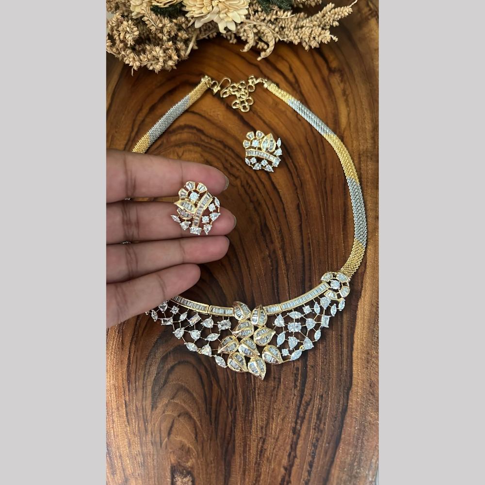 FS Collection 2Tone Plated American Diamond Necklace Set