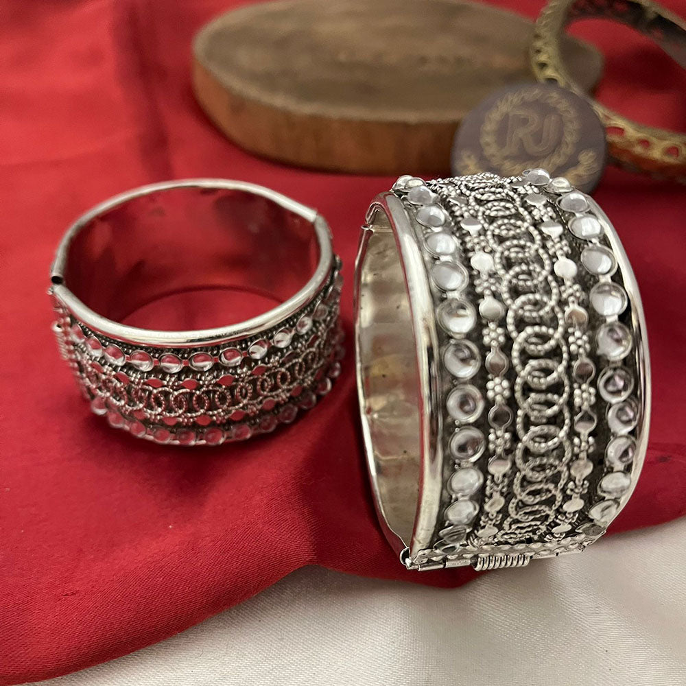 FS Collection Oxidised Plated Openable Kada