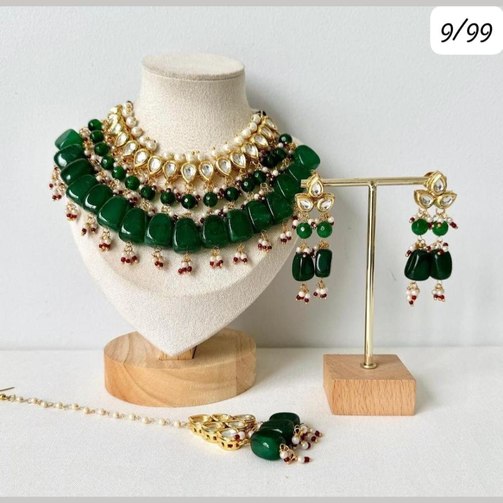 FS Collection 2 Tone Pota Stone Necklace Set
