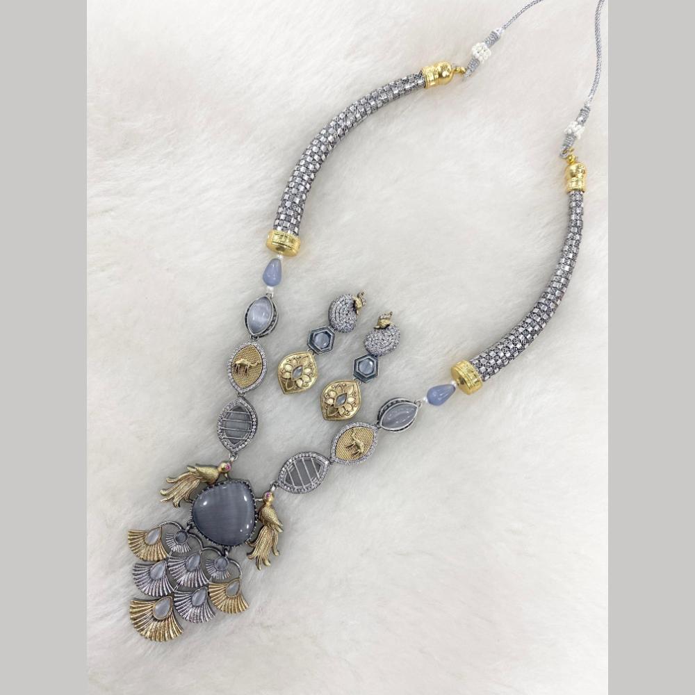 FS Collection 2 Tone Pota Stone Necklace Set