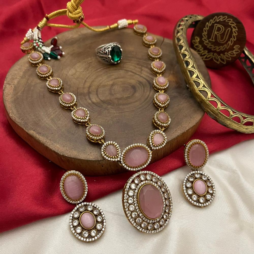 FS Collection Gold Plated Crystal And Austrian Stone Necklace Set