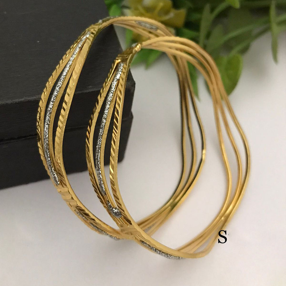 FS Collection Gold Plated Bangle Set