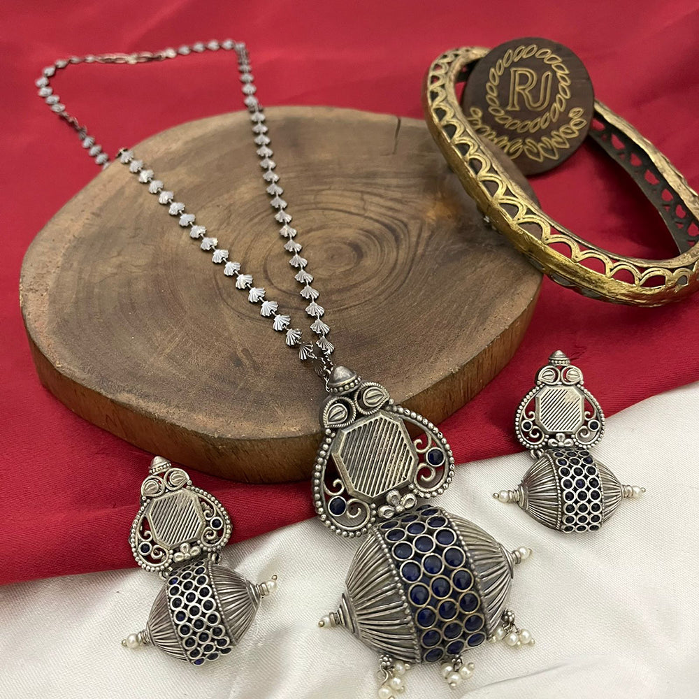 FS Collection Oxidised Plated Necklace Set