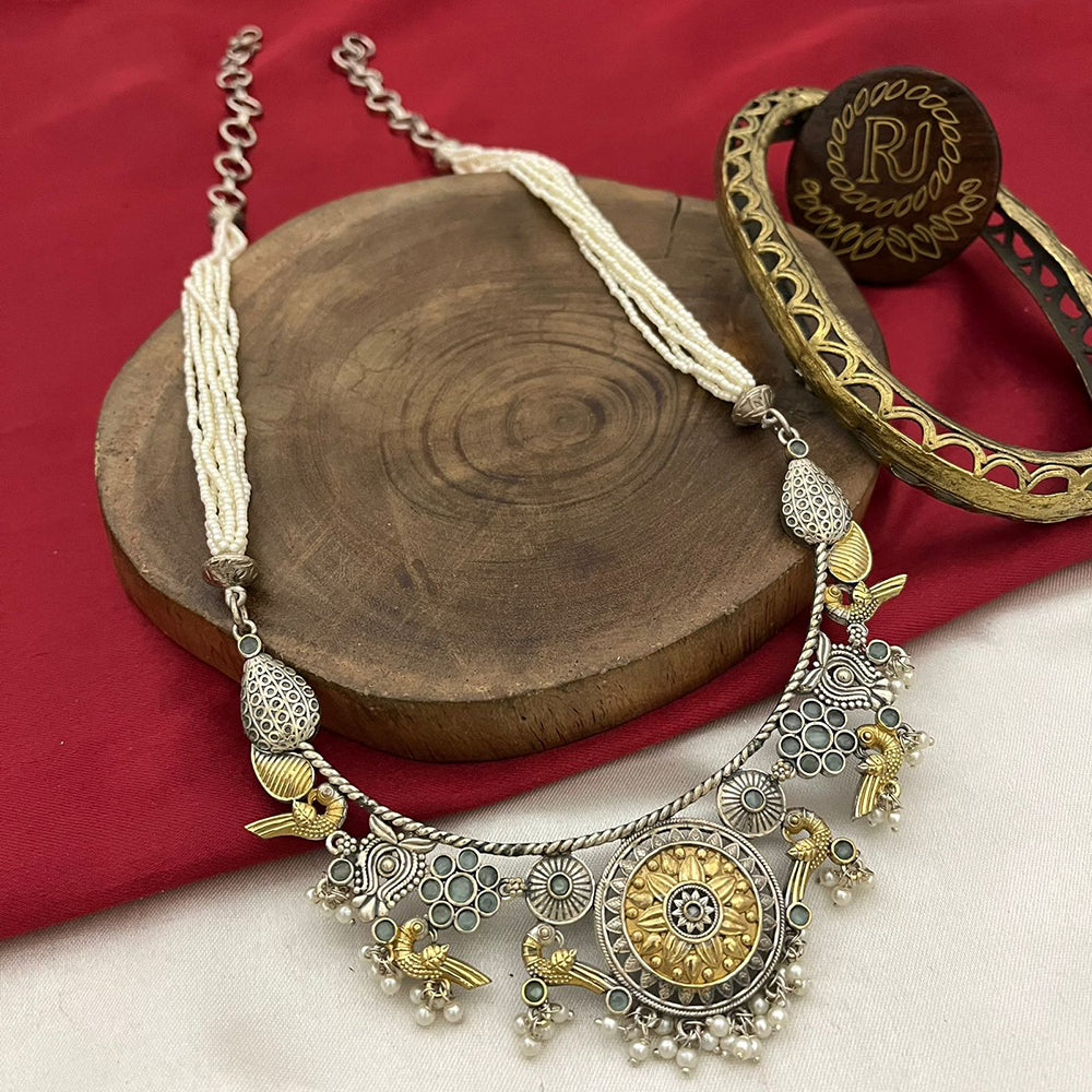 FS Collection Oxidised Plated Necklace Set