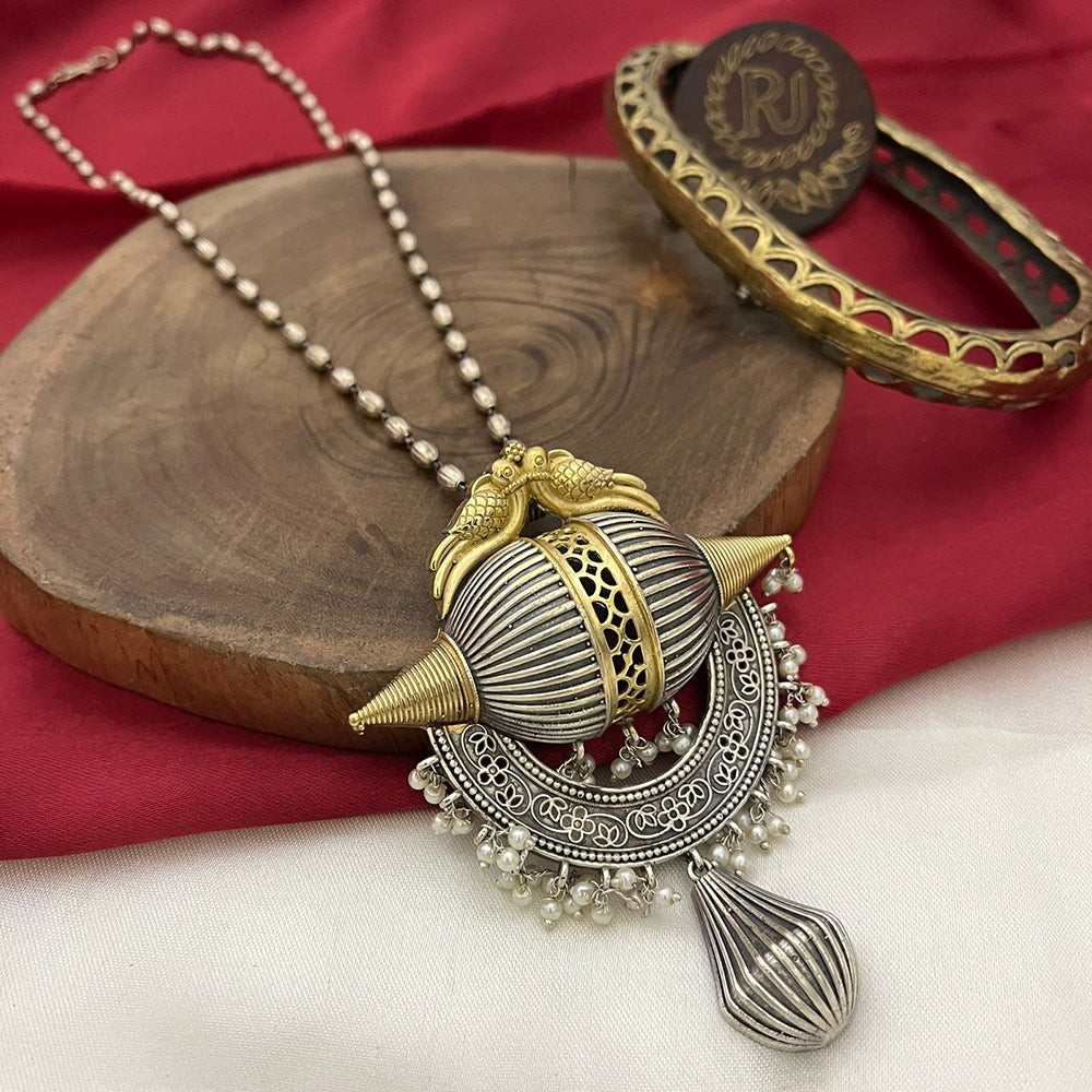 FS Collection Oxidised Plated Necklace Set
