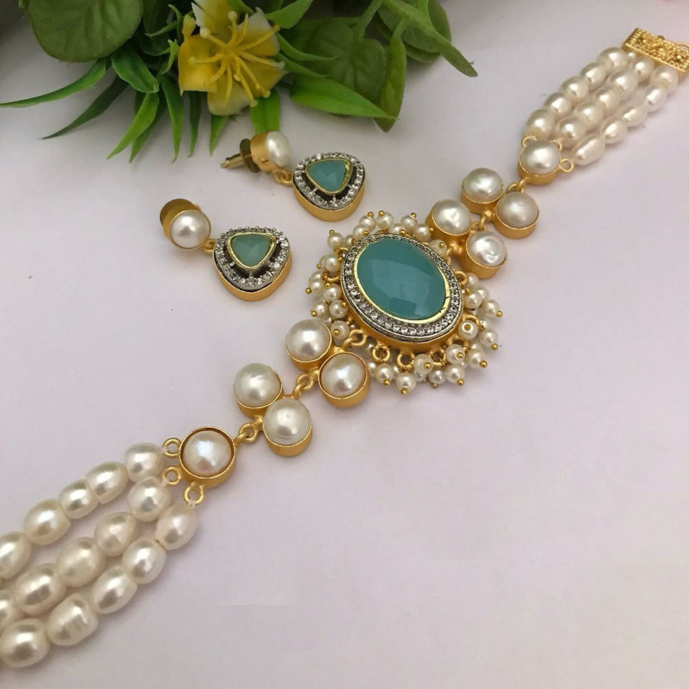 FS Collection Gold Plated Necklace Set