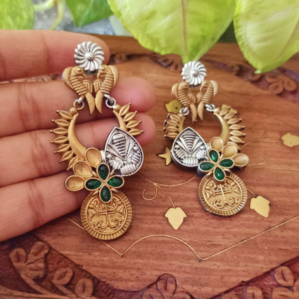 FS Collection Elegant Pota Stone Dangle Earrings for Women & Girls