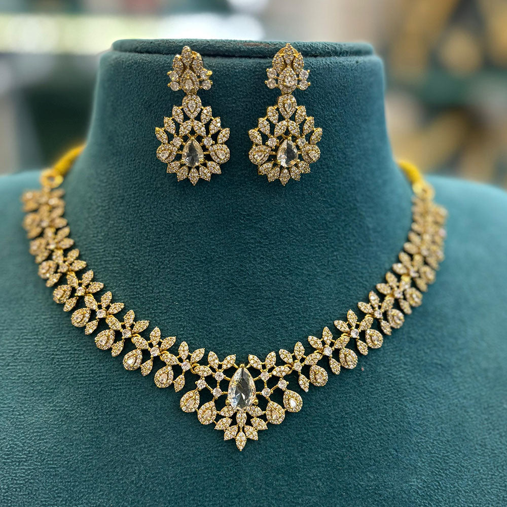 FS Collection Royal Look American Daimond And Austrian Stone Necklace Set