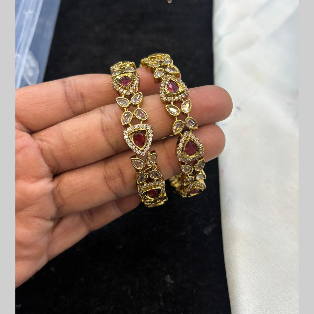 FS Collection Premium Austrian Stone And Crystal Stone Bangles Set