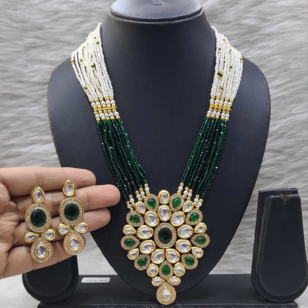 FS Collection Ethnic Design Pota Stone And Pearl Necklace Set