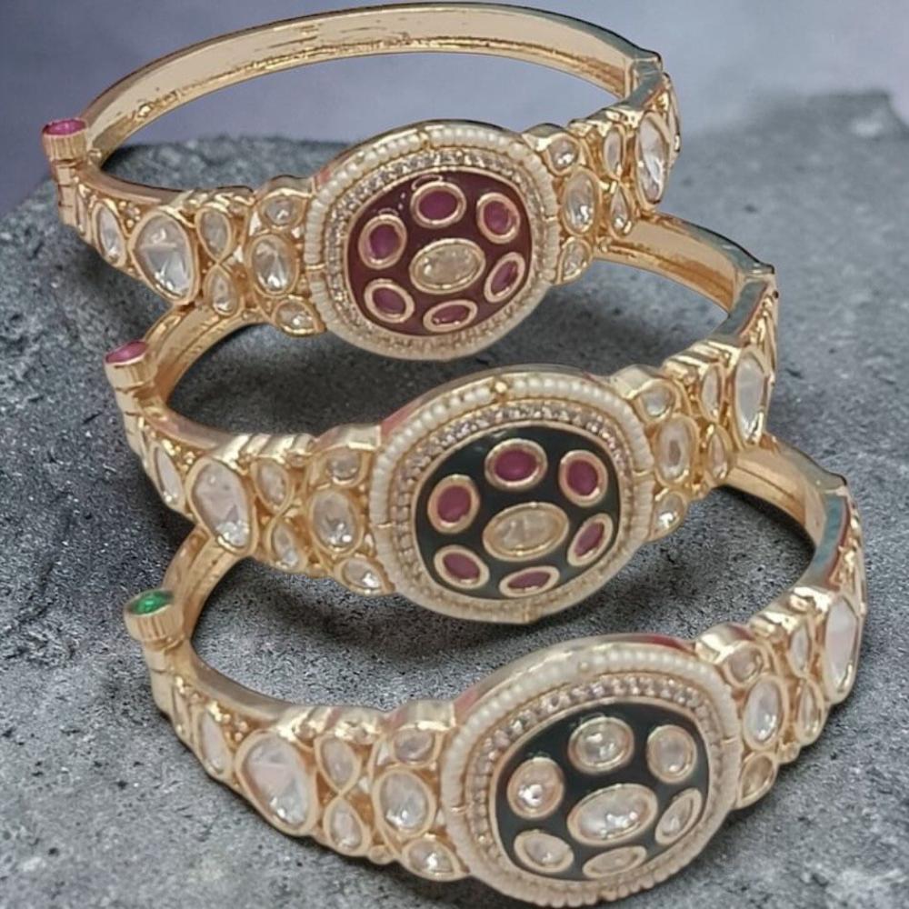 FS Collection Designer Polki Kundan Openable Kada Bracelet