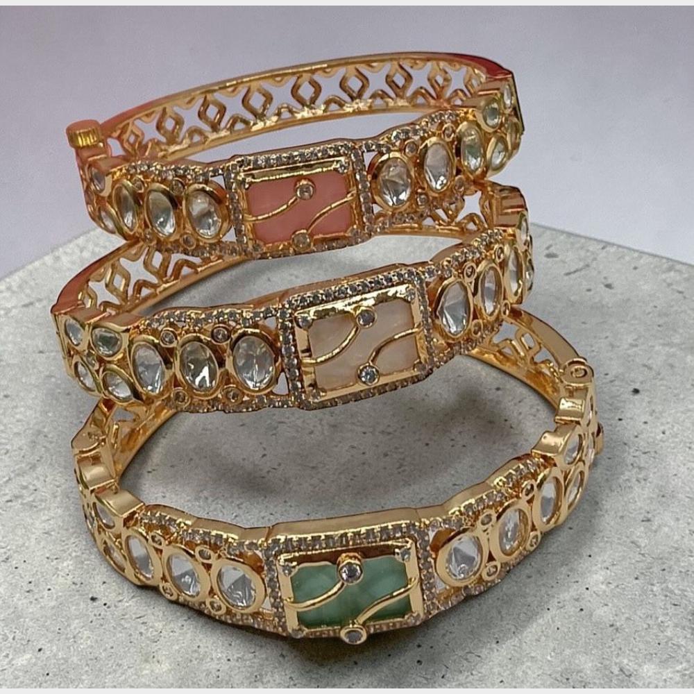 FS Collection Designer Polki Kundan Openable Kada Bracelet