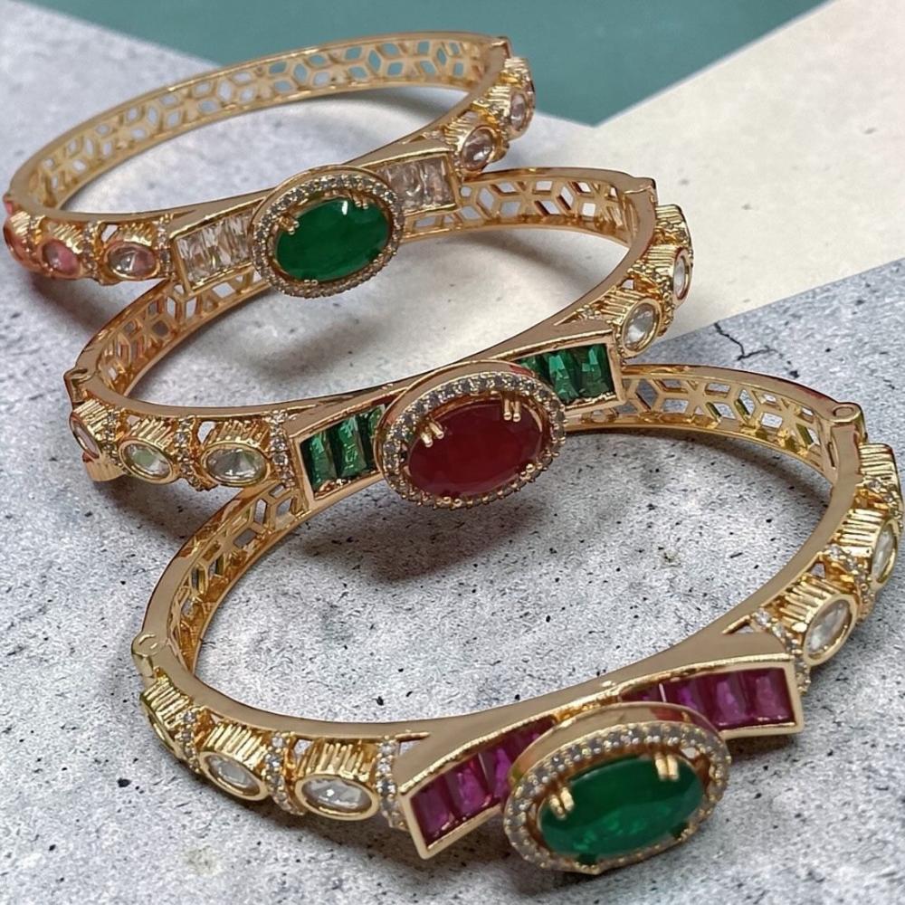 FS Collection Designer Polki Kundan Openable Kada Bracelet