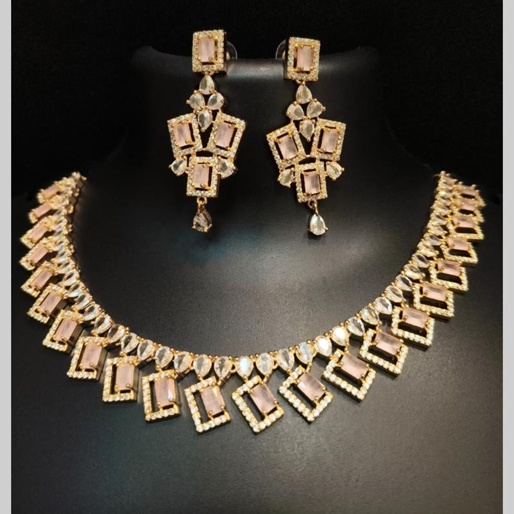 FS Collection Premium American Diamond Statement Necklace Set