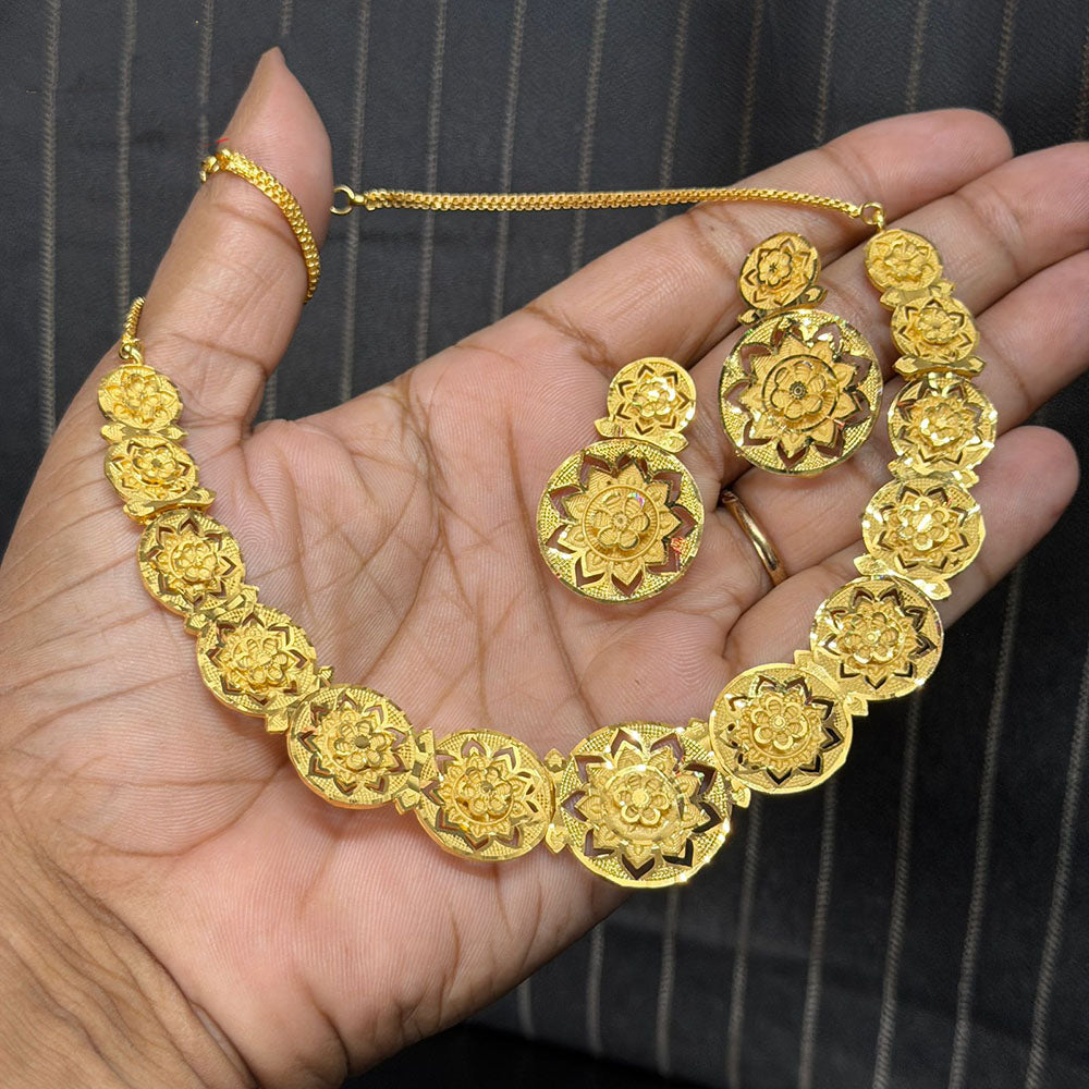 FS Collection Glamorous Floral Design Necklace Set