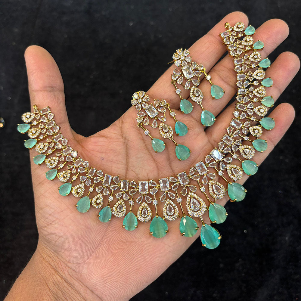 FS Collection Sparkling American Diamond Designer Necklace Set