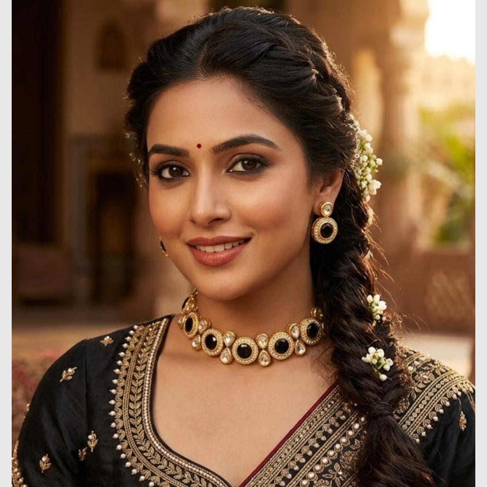 FS Collection Crystal Stone Choker Necklace Set