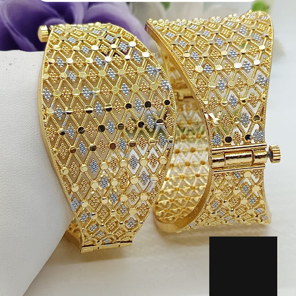 FS Collection Traditional Gold Plated Openable Bangles Set