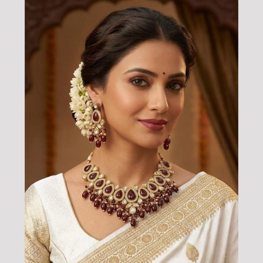 FS Collection Elegant Pota Stone And Beads Necklace Set