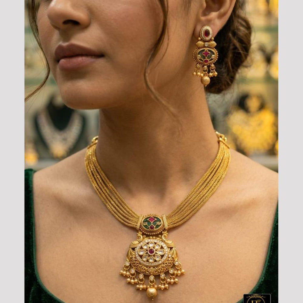 FS Collection Elegant Pota Stone And Beads Necklace Set