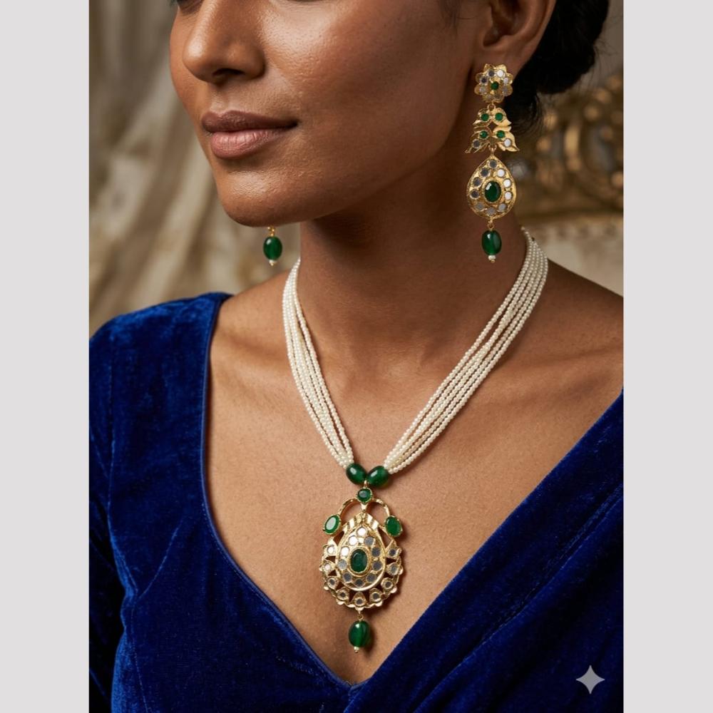FS Collection Elegant Pota Stone And Beads Necklace Set
