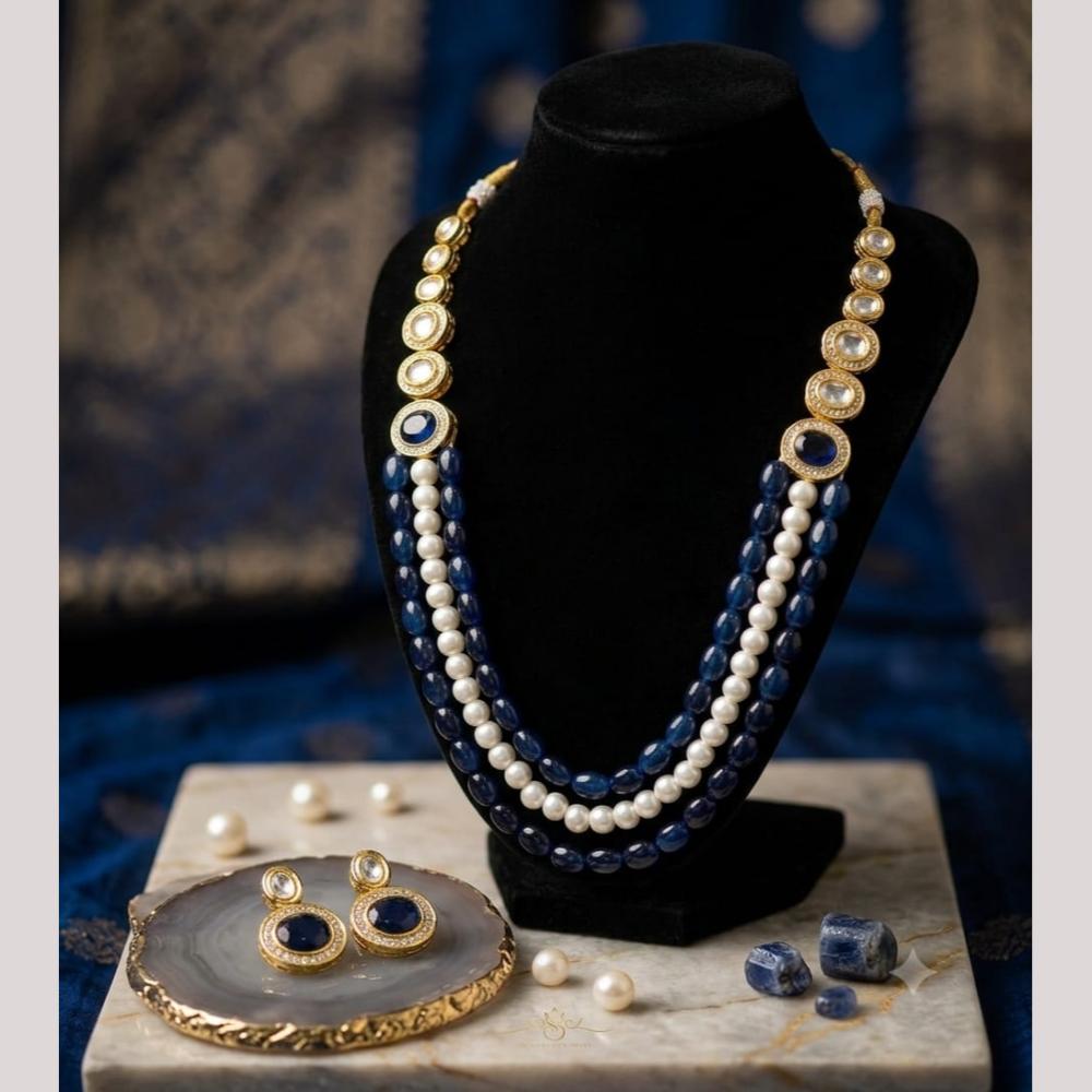FS Collection Elegant Pota Stone And Beads Necklace Set
