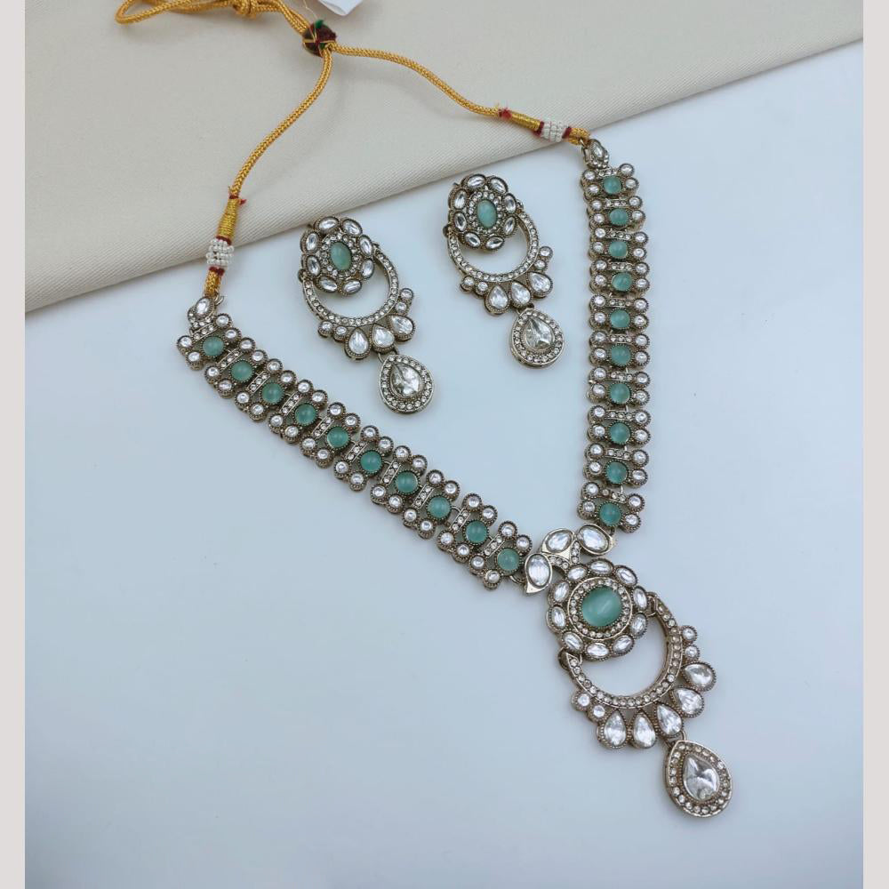FS Collection Traditional Pota Stone Necklace Set for Women & Girls