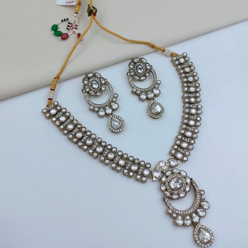 FS Collection Traditional Pota Stone Necklace Set for Women & Girls