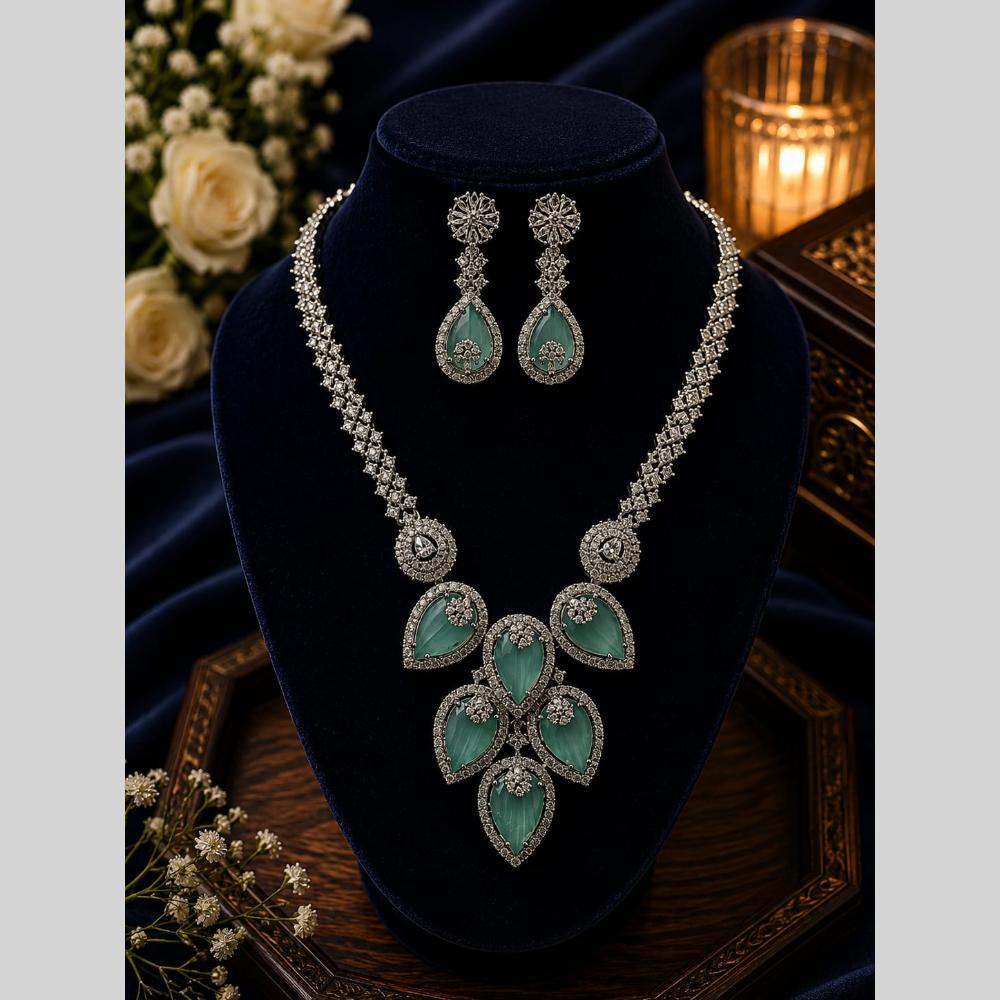 FS Collection Royal Look American Daimond And Austrian Stone Necklace Set