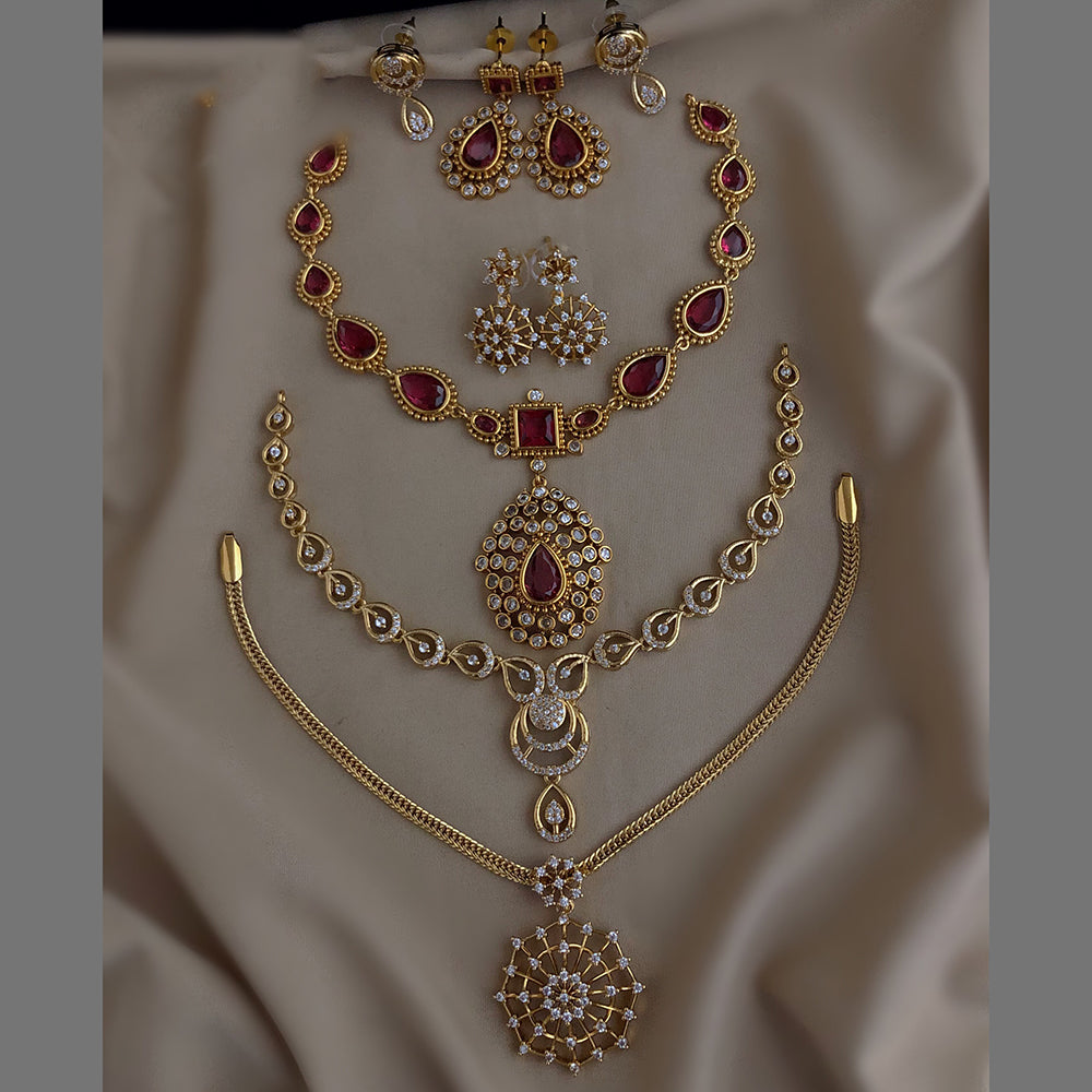 FS Collection Fashion Austrian Stone Combo Necklace Set