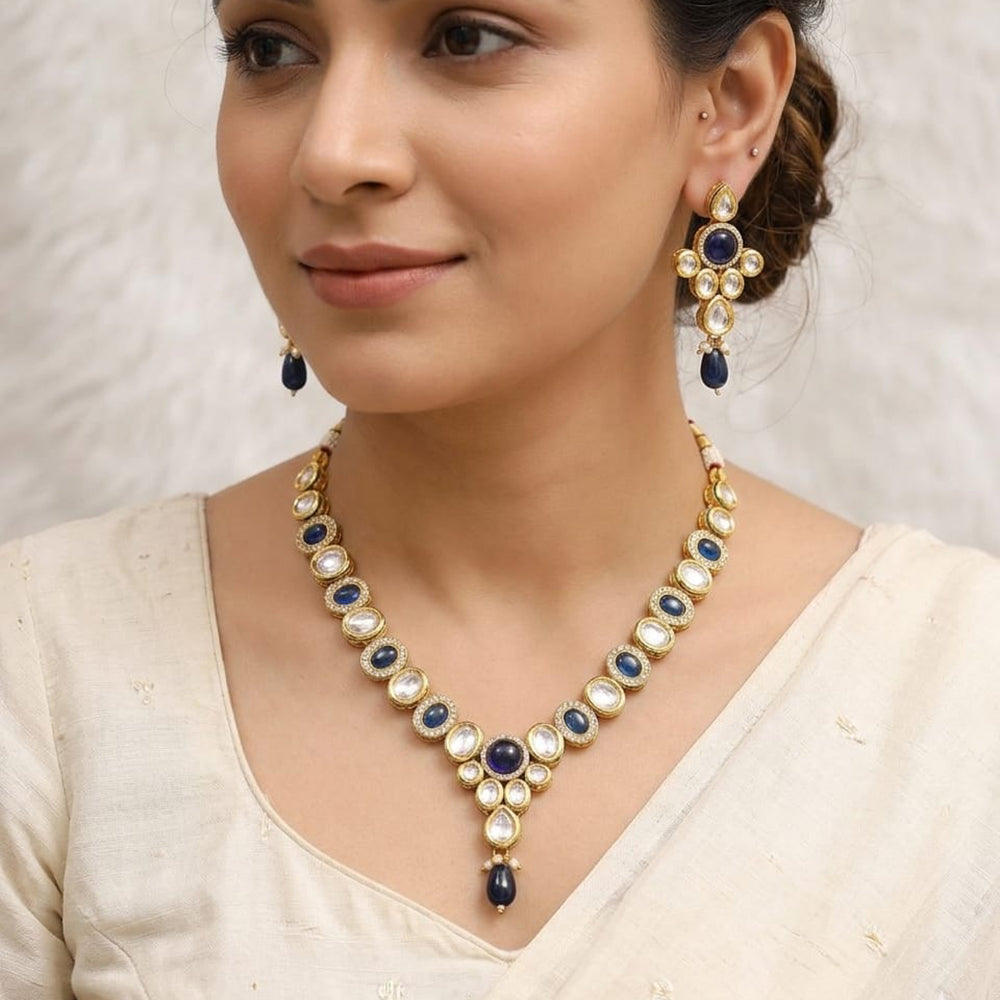 FS Collection Elegant Pota Stone And Beads Necklace Set